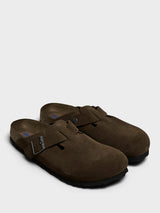 Birkenstock - Boston Suede Narrow Soft Footbed Sandals in Carafe Tonal