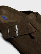 Birkenstock - Boston Suede Narrow Soft Footbed Sandals in Carafe Tonal