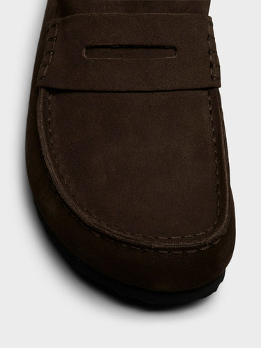 Birkenstock - Naples Narrow Wrapped Suede Leather Shoes in Carafe