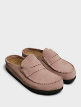 Birkenstock - Naples Narrow Wrapped Suede Leather Shoes in Pink Clay