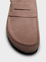 Birkenstock - Naples Narrow Wrapped Suede Leather Shoes in Pink Clay