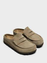 Birkenstock - Naples Narrow Wrapped Suede Leather Sandals in Taupe
