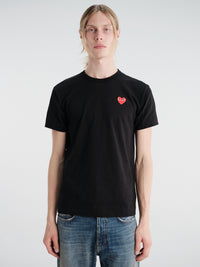 Comme des Garçons PLAY - Red Heart T-Shirt in Black
