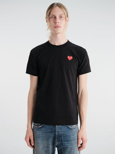 Comme des Garçons PLAY - Red Heart T-Shirt in Black