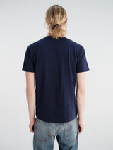 Comme des Garçons PLAY - T-Shirt With Double Burgundy Emblem in Navy