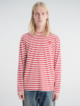 Comme des Garçons PLAY - U T-Shirt Red Emblem Knit in Red