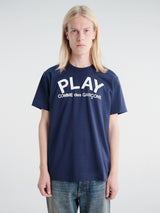 Comme des Garçons PLAY - U T-Shirt Logo Print Knit in Navy
