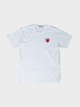 Comme des Garçons PLAY - T-SHIRT EMBLEM X METALSTONE IN White and Red