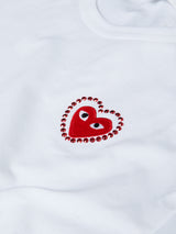 Comme des Garçons PLAY - T-SHIRT EMBLEM X METALSTONE IN White and Red