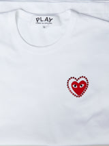 Comme des Garçons PLAY - T-SHIRT EMBLEM X METALSTONE IN White and Red