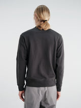 C.P. Company - Diagonal Raised Fleece Crewneck Lens Sweatshirt in Raven