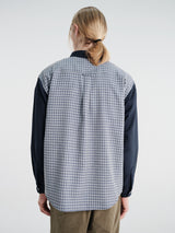 Dancer - Split Checked Shirt Navy in Navy