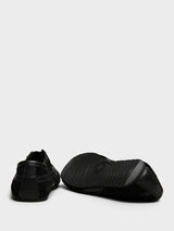 Dries Van Noten - Leather Trimmed Suede Sneakers in Black
