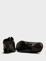 Dries Van Noten - Snake-Embossed Leather Retro Heels in Dark Brown