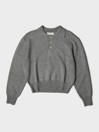 Dunst - Unisex Collared Sweater in Melange Grey