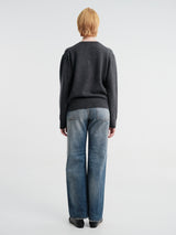 Dunst - Unisex Cashmere V-Neck Sweater in Charcoal Grey
