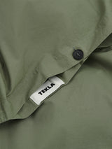 Tekla - Percale Duvet Cover in Olive Green