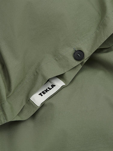 Tekla - Percale Duvet Cover in Olive Green