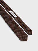 The Frankie Shop - Lene Dotted Jacquard Tie in Brown and White