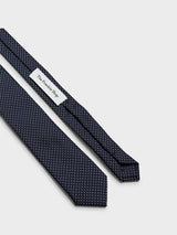 The Frankie Shop - Lene Dotted Jacquard Tie in Blue and White