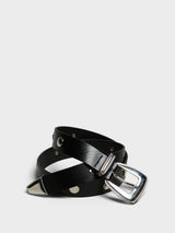 The Frankie Shop - Perth Studded Leather Belt in Black and Silver