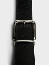 The Frankie Shop - Sarno Leather Belt in Black and Silver