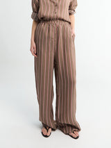 The Frankie Shop - Baxter Fluid Track Pants in Brown Multi Stripe