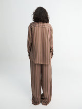 The Frankie Shop - Baxter Fluid Track Pants in Brown Multi Stripe