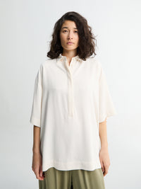 The Frankie Shop - Eda Fluid Polo Shirt in Ivory