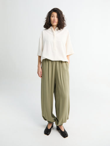 The Frankie Shop - Eda Fluid Polo Shirt in Ivory