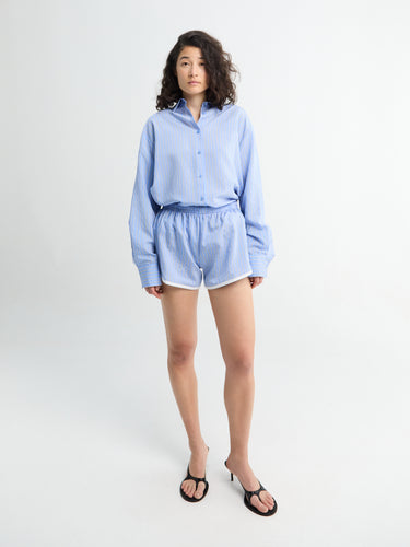 The Frankie Shop - Peri Fluid Shirt in Blue and White Stripes