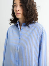 The Frankie Shop - Peri Fluid Shirt in Blue and White Stripes