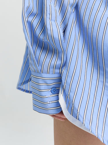 The Frankie Shop - Peri Fluid Shirt in Blue and White Stripes