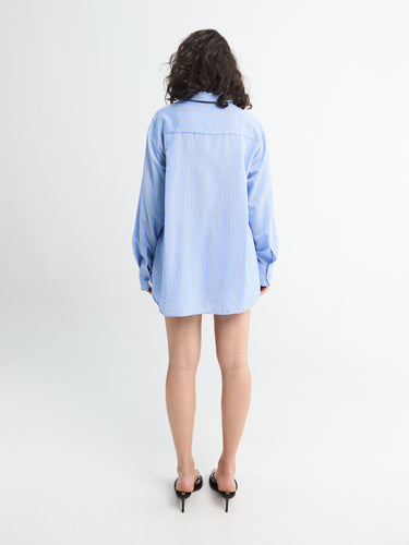 The Frankie Shop - Peri Fluid Shirt in Blue and White Stripes