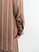 The Frankie Shop - Peri Fluid Shirt in Brown Multi Stripe