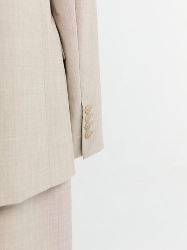The Frankie Shop - Newark Double Breasted Blazer in Beige Melange