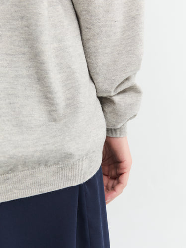 The Frankie Shop - Tala Knit V-Neck Polo in Light Grey