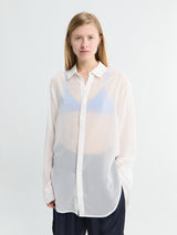 The Frankie Shop - Verlin Sheer Chiffon Tie Cuff Shirt in White