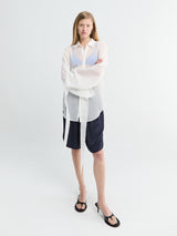 The Frankie Shop - Verlin Sheer Chiffon Tie Cuff Shirt in White
