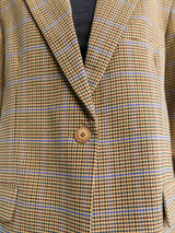 The Frankie Shop - Lyra Oversized Houndstooth Blazer in Camel