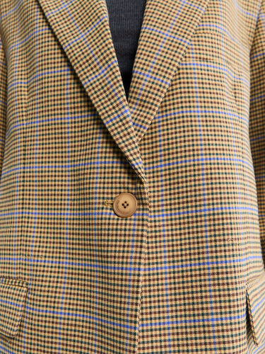The Frankie Shop - Lyra Oversized Houndstooth Blazer in Camel