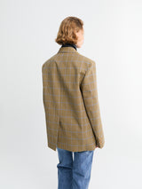 The Frankie Shop - Lyra Oversized Houndstooth Blazer in Camel