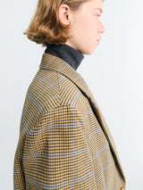 The Frankie Shop - Lyra Oversized Houndstooth Blazer in Camel