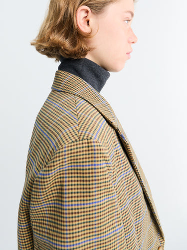 The Frankie Shop - Lyra Oversized Houndstooth Blazer in Camel