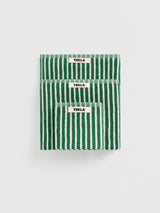Tekla - Terry Towel in Teal Green Stripes