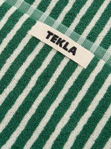 Tekla - Terry Towel in Teal Green Stripes