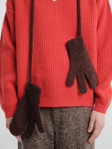 Horses - Knit Gloves in Coffee