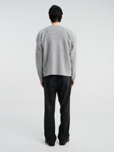 Horses - Tweed V-Neck Pullover in Cloudy
