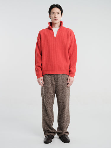Horses - Stand Collar Pullover in Tomato