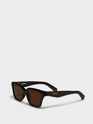 Jacquemus Eyewear - Carre Sunglasses in Metallic Brown, Gold and Brown